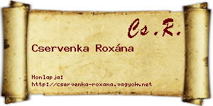 Cservenka Roxána névjegykártya